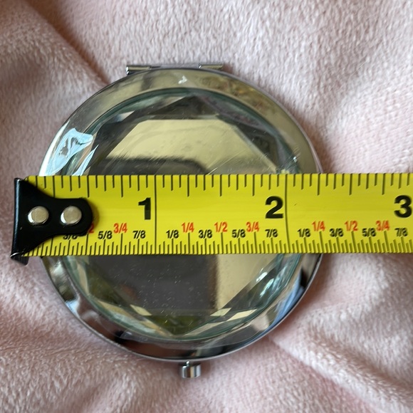 RARE Jimmy Choo shoes faceted magnifying pocket purse mirror compact w/ dust bag - Picture 9 of 9